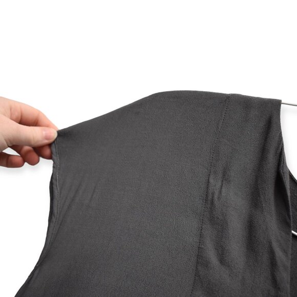Madewell Tunic S Womens Gray Du Jour Mini V Neck Pullover Pockets Viscoe - Picture 2 of 8